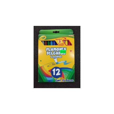 Marcador Delgado Lavable c/12